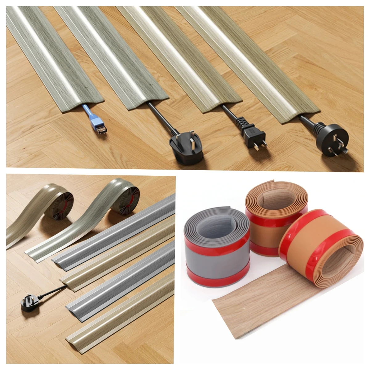 1pc 118.11X2.17in Self adhesive cable conduit wall sticker PVC floor cable protector household cable hidden cover