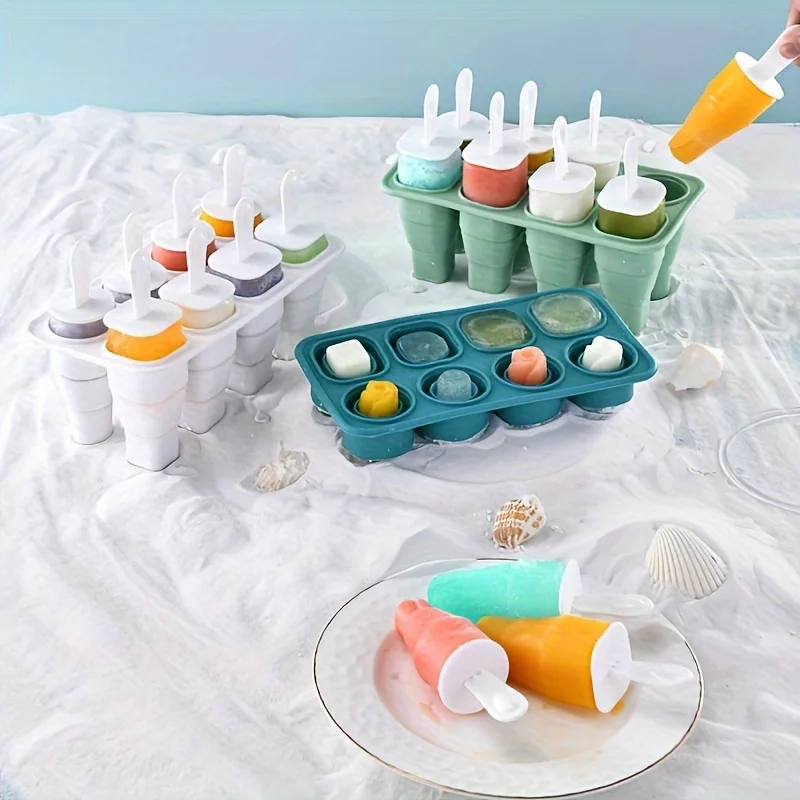 مجموعة واحدة، قالب المصاصة، قالب المصاصة الإبداعية، قالب المصاصة السيليكون، قالب الآيس كريم، صندوق مكعبات الثلج، قالب المصاصة المنزلية، Sa