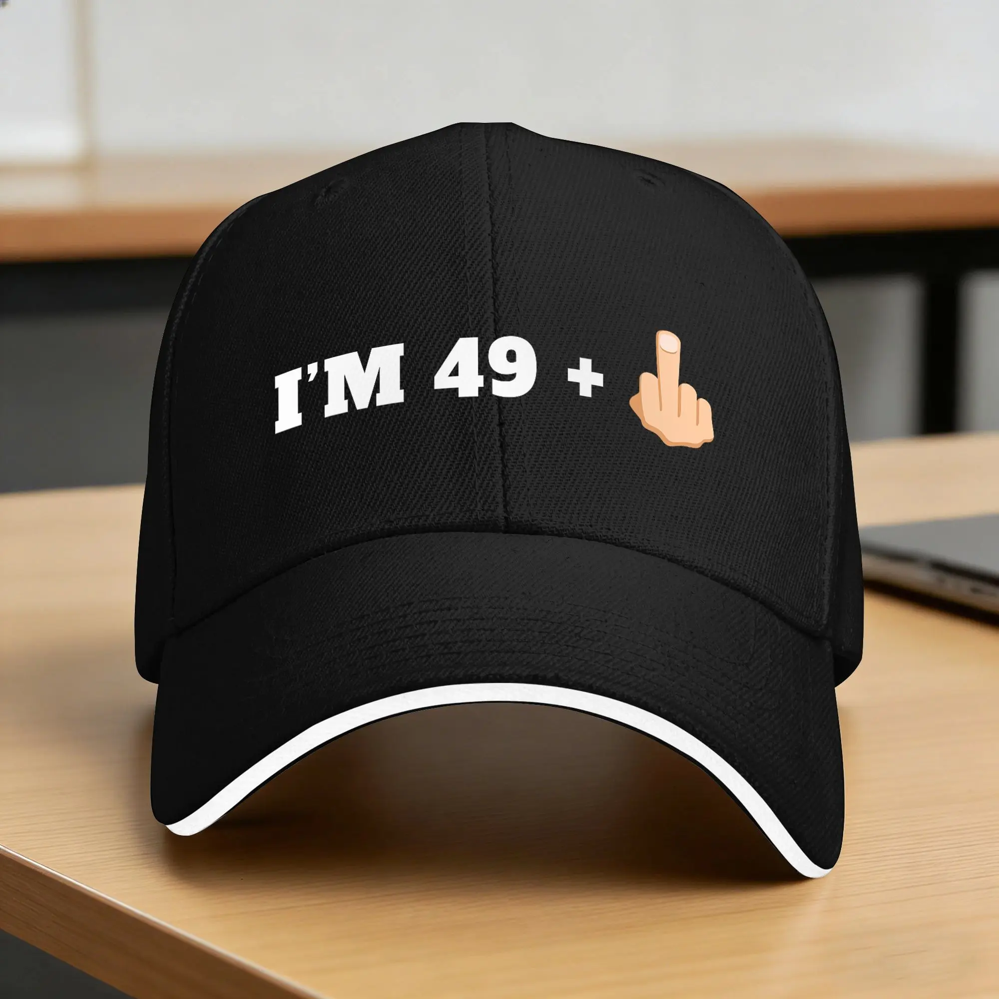 I'm 49 + 1 Middle Finger Funny Milestone 50th Birthday Shirt Baseball Cap Fishing Sun-Proof Trucker Hat Unisex Snapback Cap