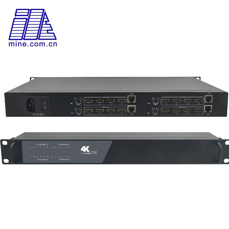 Rack-Mounted 16 Channel 4K H265 HDMIEncoder Live Broadcast