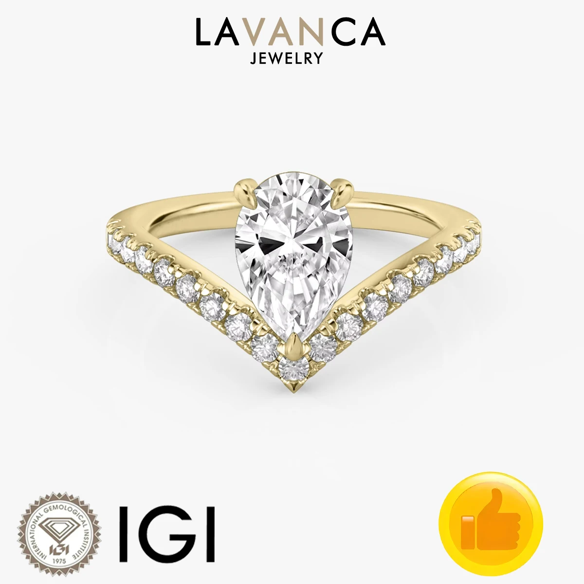 IGI Certified Lab Created Diamond Half Eternity Ring 9K/14K/18K Yellow Gold Lab Diamond Engagement Ring Fine Jewelry For Women