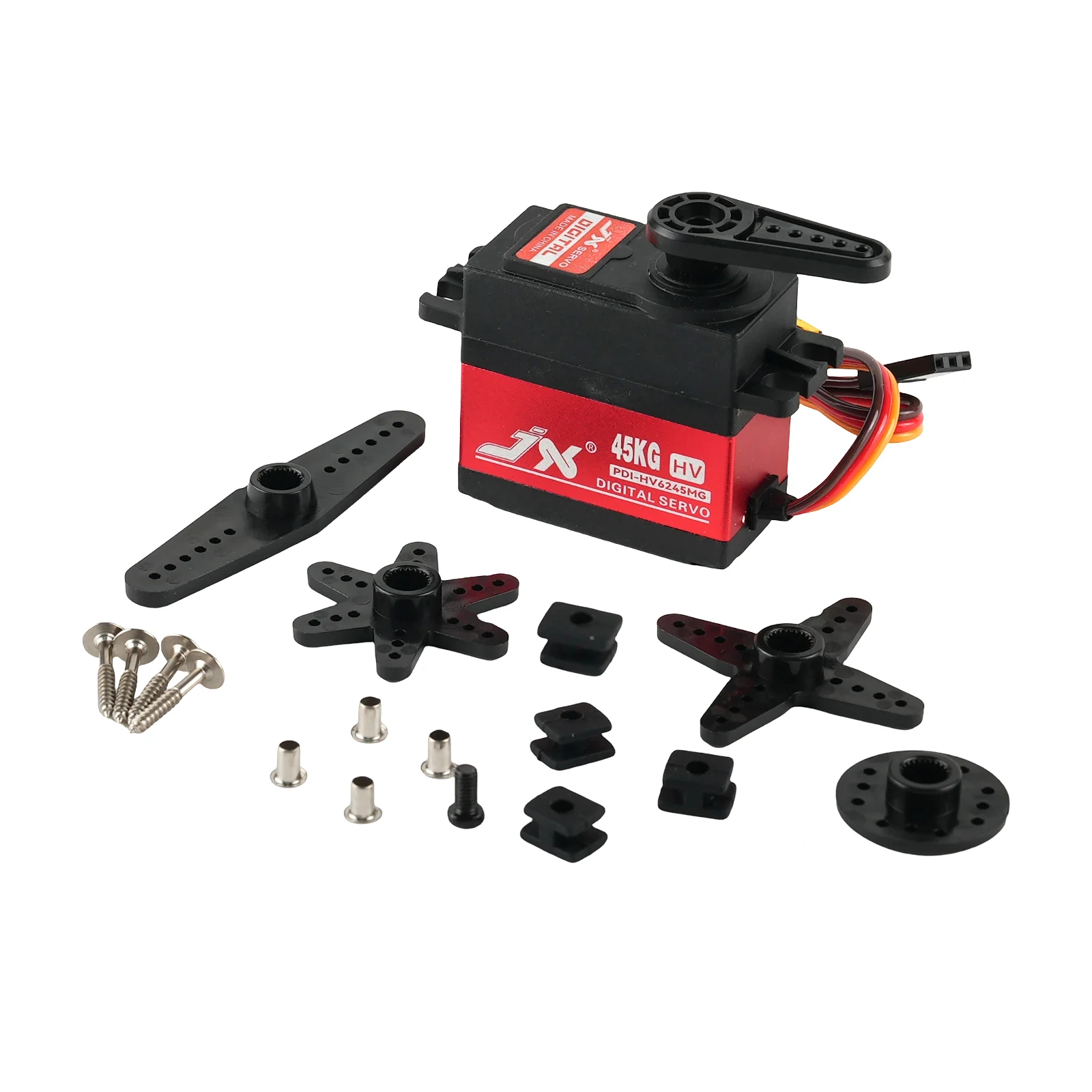 JXPDI-HV6245MG Servomotor Digital de alto Torque de 45KG 6-8,4 V engranaje de Metal para 1/8 1/10 RC coche Robot avión Drone avión pieza de juguete