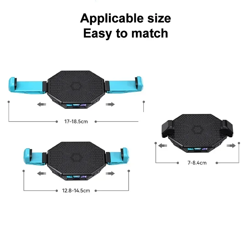 P50 Mobile Phone/Tablet Universal Semiconductor Back-clip Cooling Fan Radiator W/ RGB Colorful for PUBG 5V1.2A Game Cooler Parts