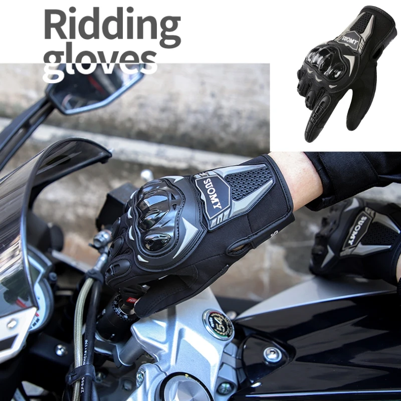 SUOMY Winter Waterproof Motorcycle Gloves Men Women Touchscreen Motocross Riding Glove for Spring Autumn Non-Slip Gloves S-XXXL