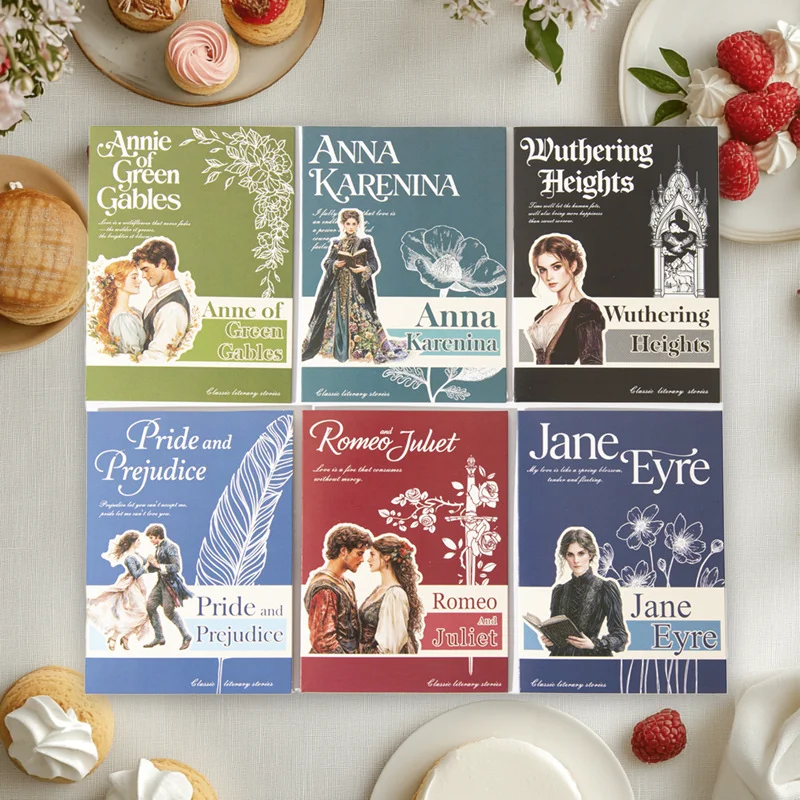 1pack/3pack Literary Story Series Classic Novel Scenery Stickers 20 Sheets with 6 Styles Perfect for Hand Account Decoration