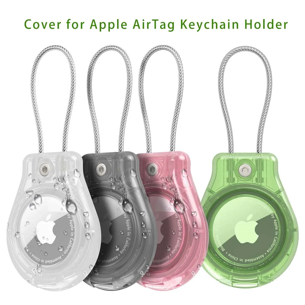 

Waterproof for AirTag Keychain Holder case with Wire Cable,Ultra Durable Anti-Lost Lock Keychain Holder for Luggage,Dog,Key