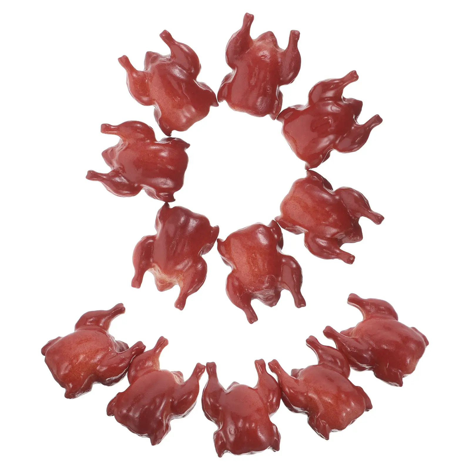 

12Pcs Artificial Roasted Chicken Detailed Fake Chicken for Lifelike Food Decoration Photography Prop Kitchen Fake Food Setup