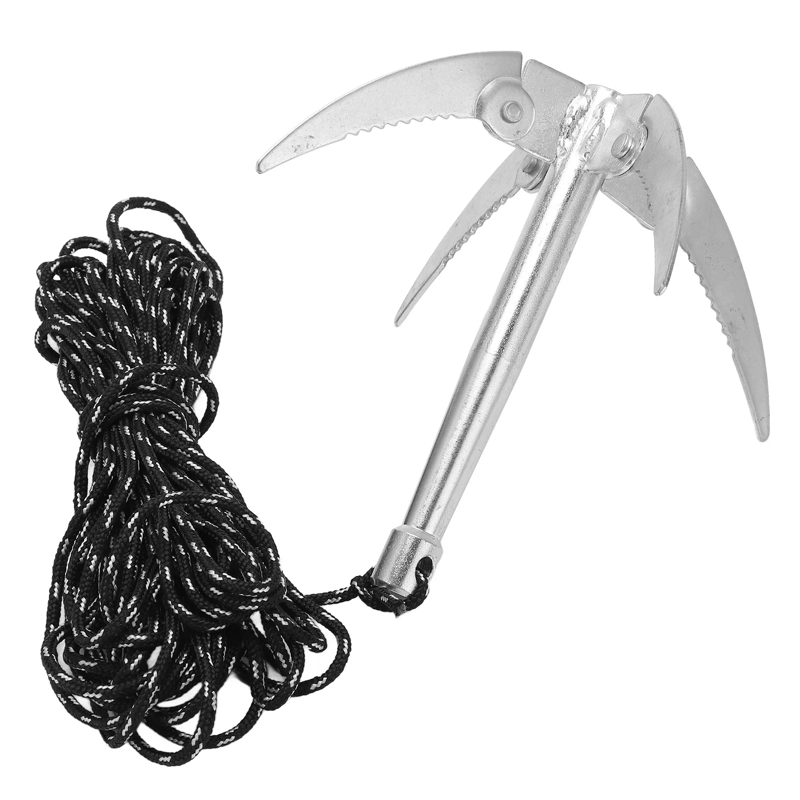 Fishing Water Grass Knife with 10m Rope Foldable Galvanized Iron Rust Resistance Durable Weed Remover