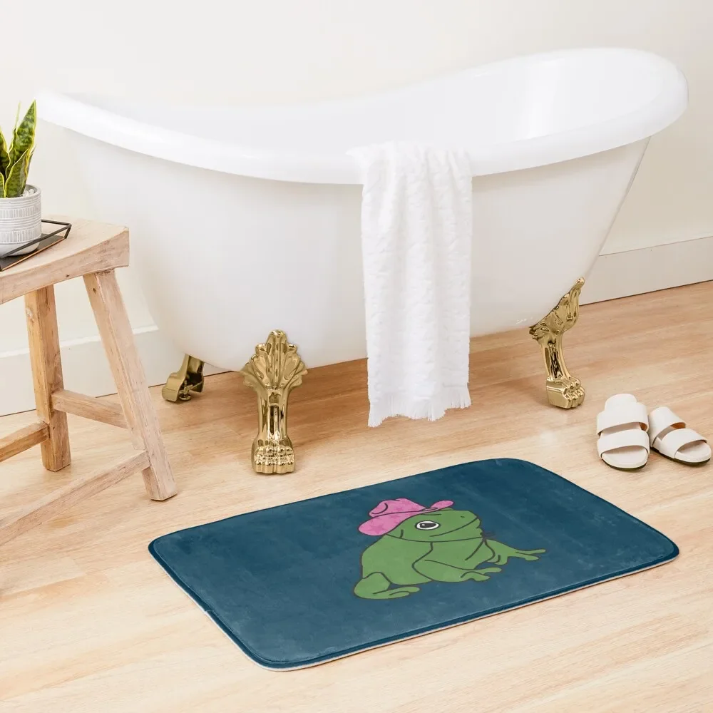 

Frog With A Pink Cowboy Hat Bath Mat Modern Bathroom Accessories Accessories Sets For The Bathroom For Toilet Mat