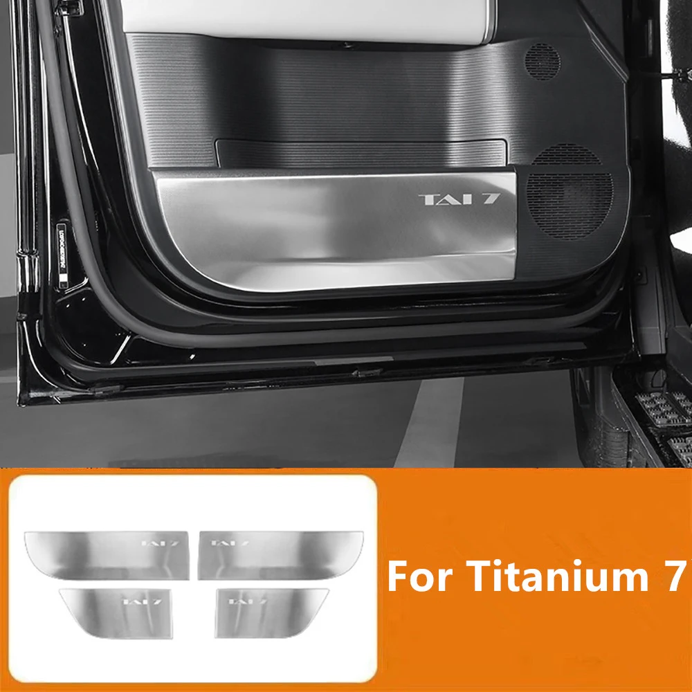 

Stainless Steel Door Kick Guard Fit For BYD Formula Titanium 7 Accessories Modification Interior Door Trim Protection Panels