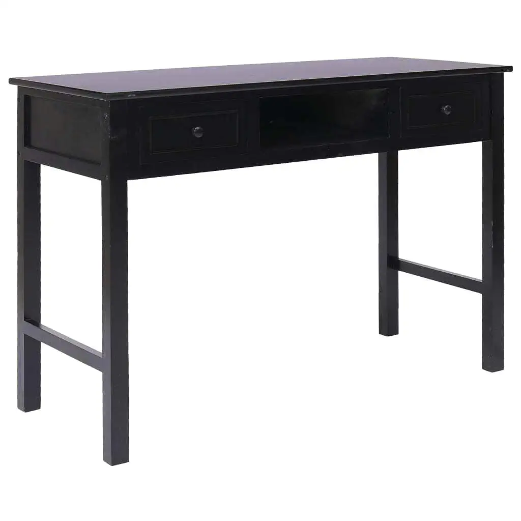 

43.3” Black Wooden Writing Desk - Stylish Home Office Table, Compact Design 29.9” Height