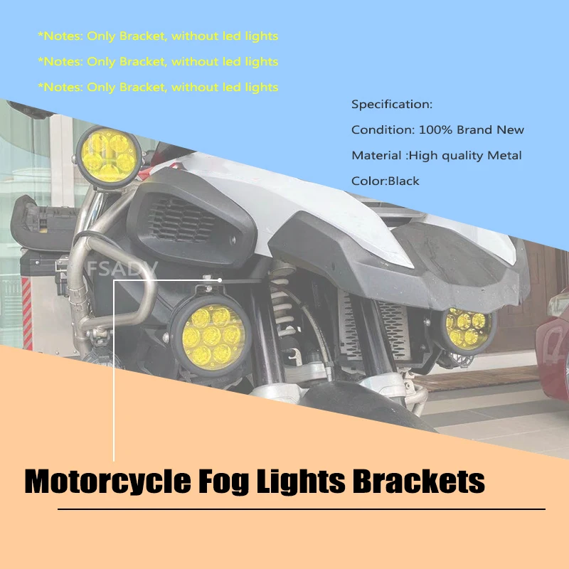 For BMW R1200GS R1250GS R1200 GS LC ADV R 1250 GS Adventure GSA Motorcycle Fog Light Led Bracket Auxiliary Lights Holder Support