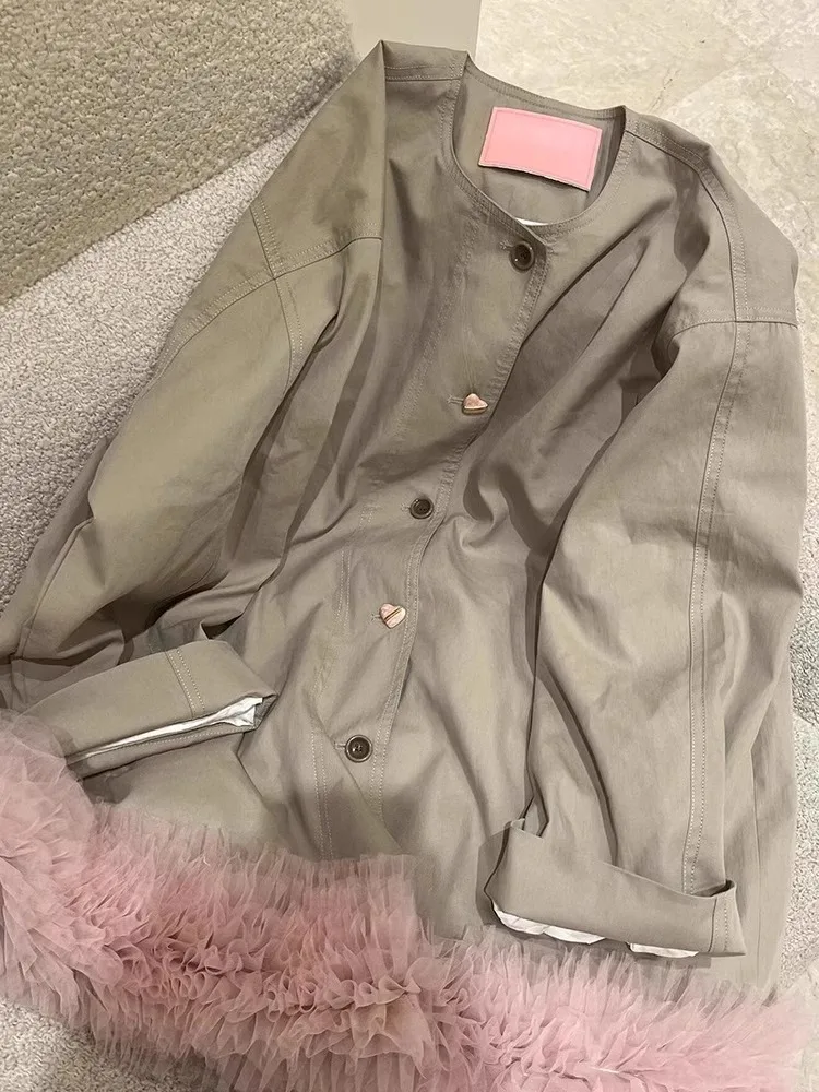 

Unique Beautiful Lazy Sle Workwear Jaet Women's Spring 2026 New Korean System Super ular Anti-Aging Casual Windbreaker