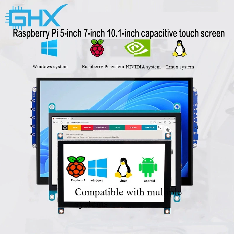 Freenove 5 / 7 Inch Touchscreen Monitor for Raspberry Pi 5 4 B 3 B+ A+, 800x480 Pixel IPS TN Display, Driver-Free MIPI DSI Port