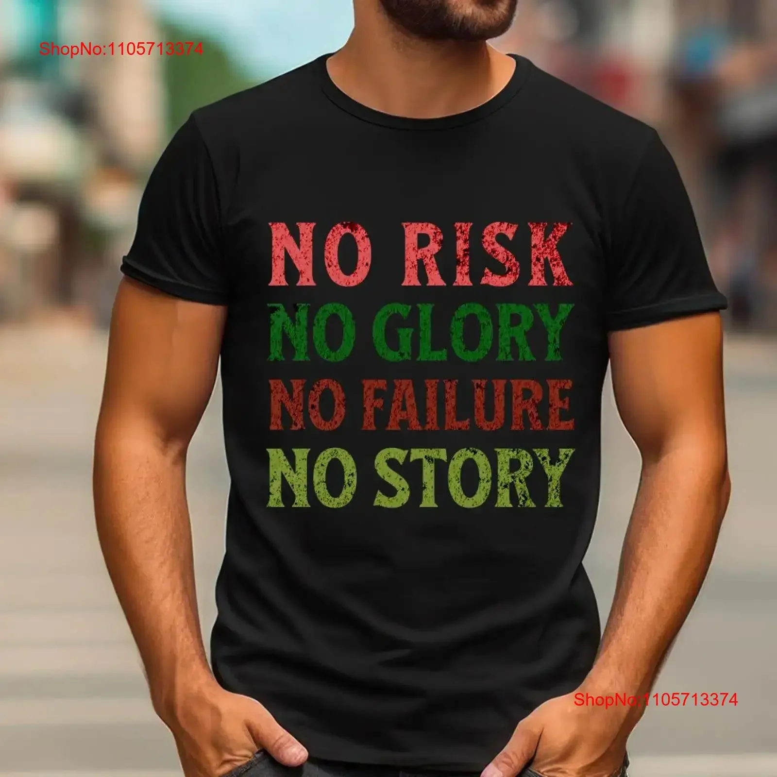 T Shirt No Risk Glory Failure Story Motivational Quote Inspirational Top MinimalisT vintage Washed Slightly graphic streetwear