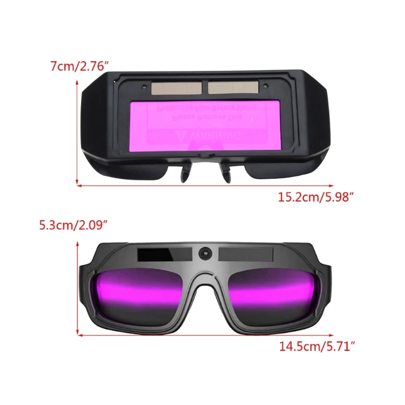 แว่นตานิรภัยสำหรับเชื่อม LCD พร้อมพลังงานแสงอาทิตย์และโป๊ะโคมแบบปรับได้สำหรับ TIG MIG