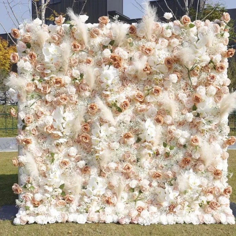 New Flower Wall 8 Feet * 8 Feet Flower Board Wall Cloth Back Wedding Background Silk Artificial Decoration Flower Wall
