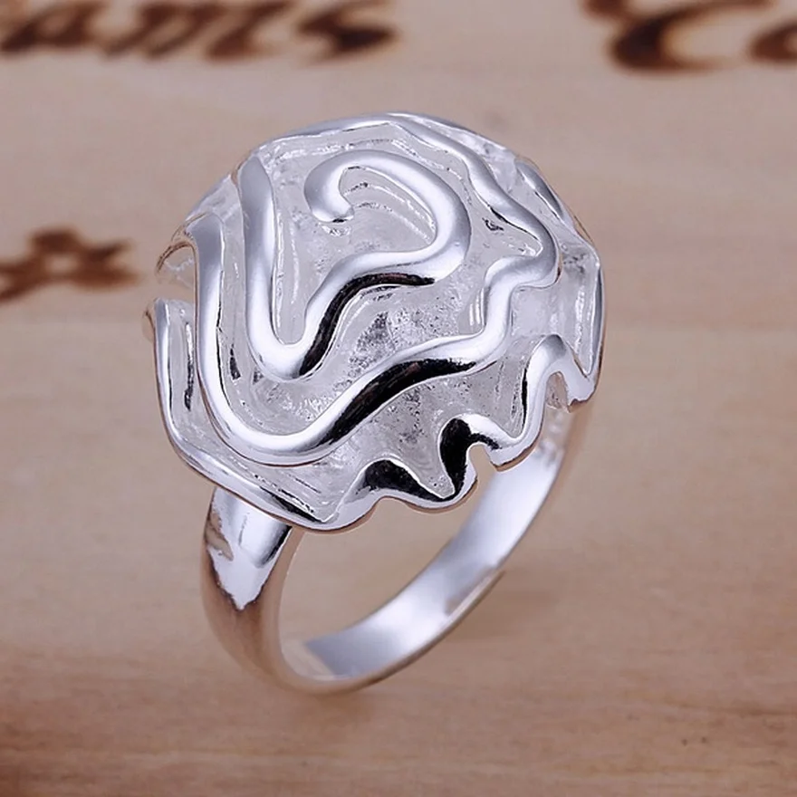

Wholesale Unique Design Women 925 Sterling Silver Rings Fashion Jewelry Charm Nice For Lady Wedding Party Gift Free Shipping
