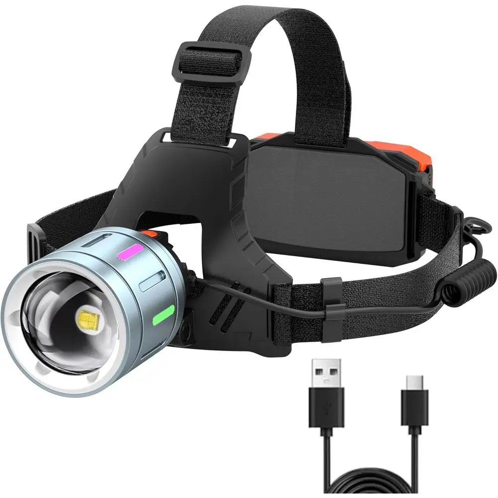 

3000 Lumens Rechargeable 9000mAh LED Lamp with SOS Red Lights, IPX7 Waterproof, Ideal for Working, Camping, Hunting, and Fishing