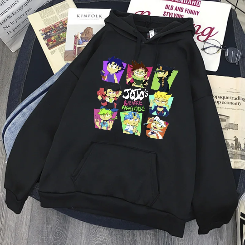 Manga JOJO\'s Bizarre Adventure Japanese Anime Hoodie Women JOJO Funny Cartoon Sweatshirt Harajuku Hip Hop 90s Hoody Unisex