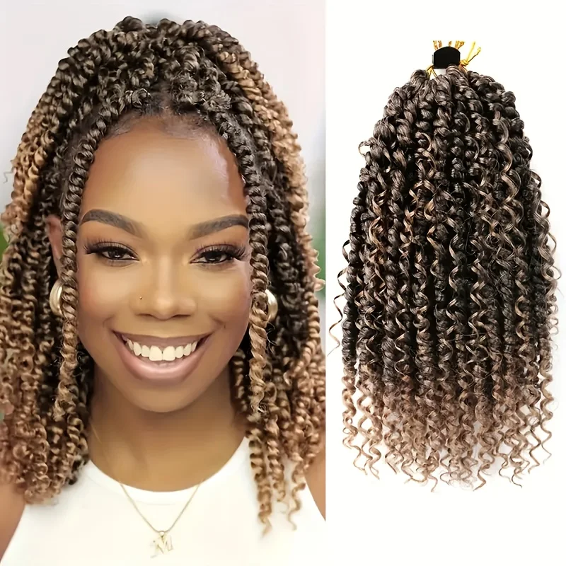 

Волосы Passion Twist, 10-дюймовые волнистые крючком для Passion Twists, длинные богемные волосы, плетение волос Passion Twist, вязанные крючком волосы