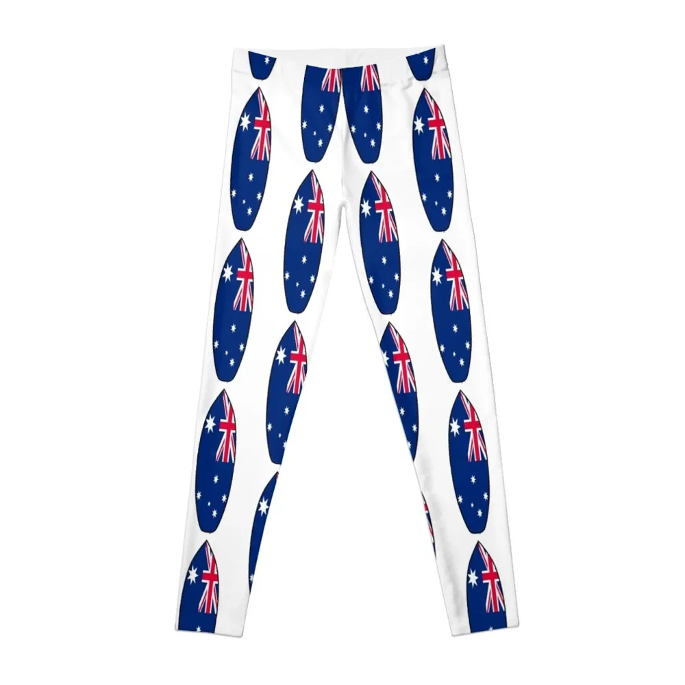 

Surfboard (Australian Flag) Leggings gym's sportswear for physical Womens Leggings