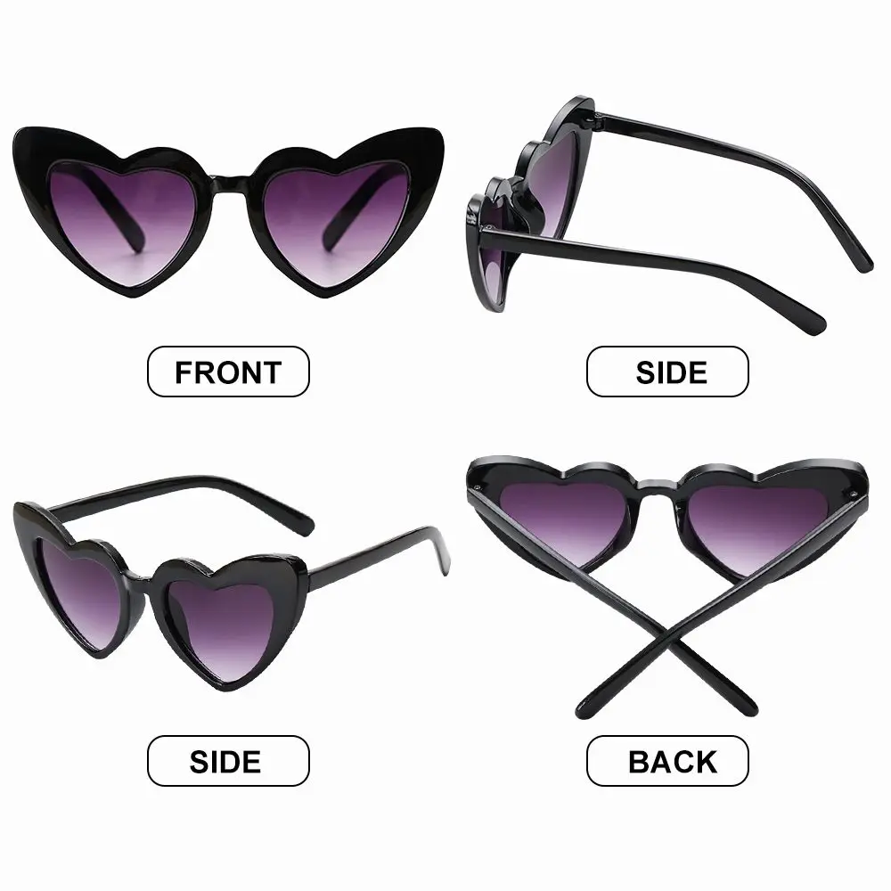 Boys Girls Pink Heart-Shaped Glasses Toddler Sunglasses Kids Sunglasses Heart Sunglasses For 3-9 Years