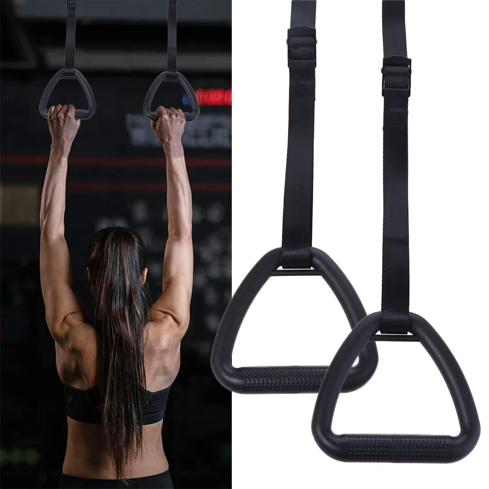حلقات الجمباز غير القابلة للانزلاق، قوة الذراع، حلقات مقبض مريحة قابلة للسحب، أشرطة قابلة للتعديل، حلقة تدريب القوة