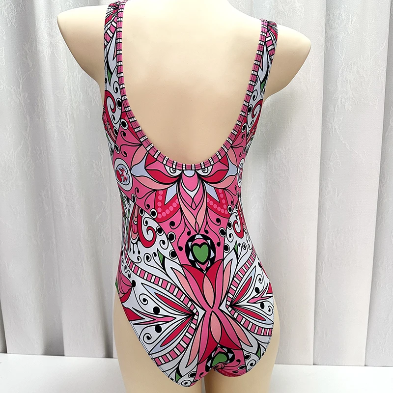 2025 ฤดูร้อน Bohemian One Piece ชุดว่ายน้ํา Retro ดอกไม้พิมพ์ Push Up Monokini ชุดว่ายน้ําเปลือยสายรัดไหล่โลหะชุดว่ายน้ํา