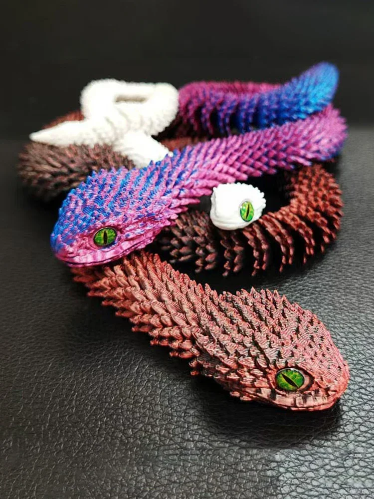 Serpent imprimé en 3D, jouet à articulation mobile, Simulation de serpent, ornement de bureau, cadeaux artisanaux, Figurines miniatures