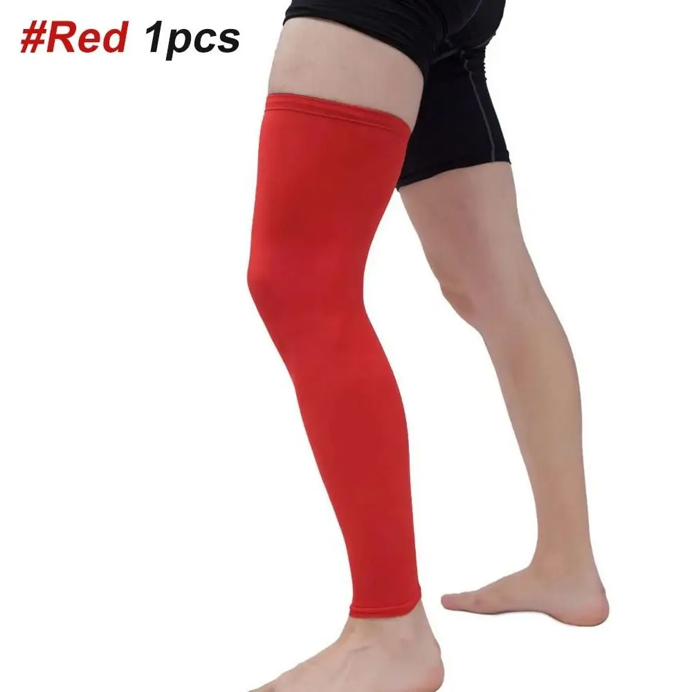 Knee Calf Sleeves Full Leg Sleeves Breathable Sweat Wicking Long Compression Leg Sleeve Lycra UV Sun Compression Leg Warmers Man