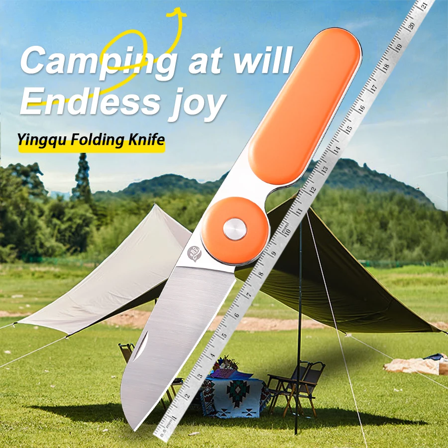 

YingQu CP58 Folding Knife Stainless Steel Knife Food Grade ABS Handle Outdoor Camping Pocketknives Fruit Cutting Hand Tools