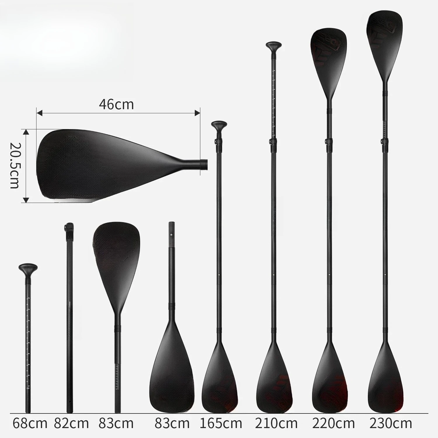 Convertible Single & Double Blade Dual Purpose Paddle for SUP Kayak Canoe Water Sports Accessories