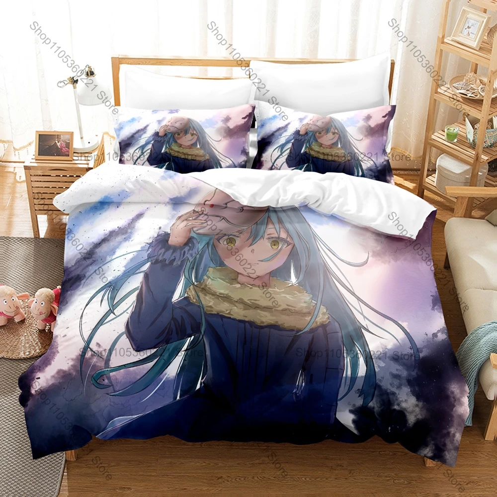 3D Printed That Time I Got Reincarnated As A Slime Rimuru Character Bedding 3Pcs 1 Quilt Cover & 2 Pillowcases All Season Home