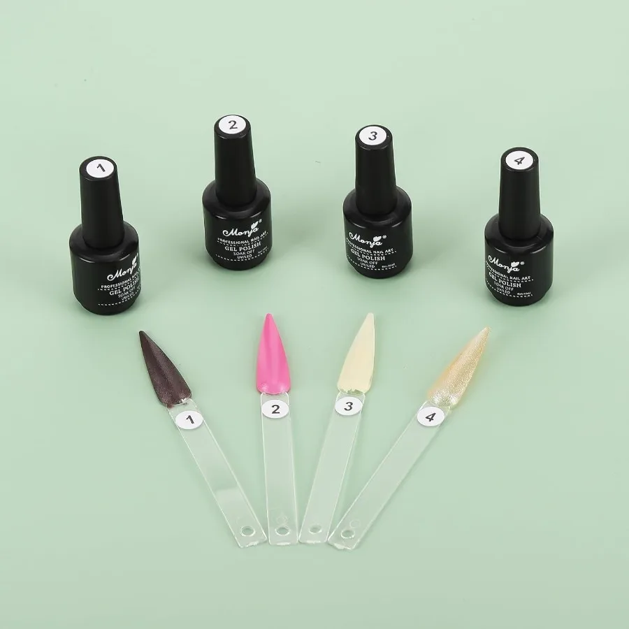 Bâtons d'échantillons d'ongles avec autocollants numériques, 150 pièces, pour affichage des couleurs, échantillons de vernis à ongles transparents en forme d'aiguilles avec anneau pour