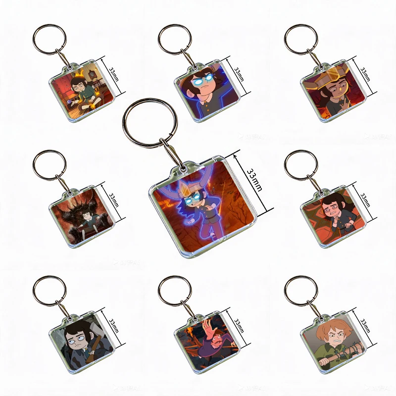 H-Haunted Hotel Acrylic Keychain Handmade Hanging Ornaments for Clothes Backpack Decoration Accessories Gifts with Friends