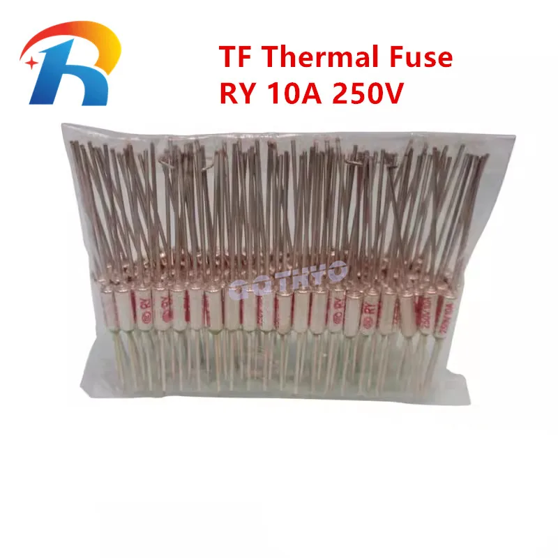 10 ~ 100 pz temperatura RY 10A 250V Tf fusibile termico 60C 72C 77C 94C 99C 100C 113C 121C 133C 142C 157C 172C 192C 216C 240C 300C