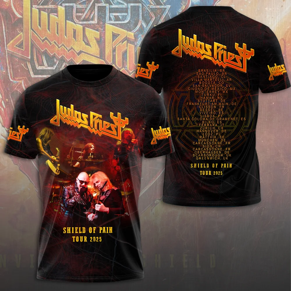 Heavy Metal Rock Band T Shirt Judas Priest 3d Print T-shirt Men Women Fashion T-shirts Short Sleeve Tops Tees Mens Clothes