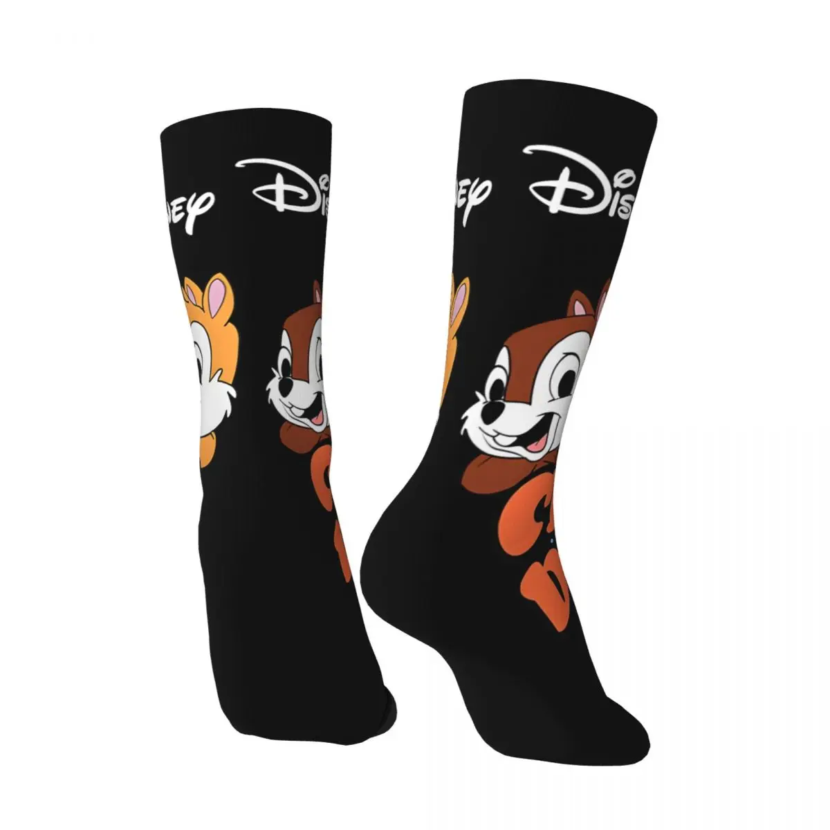 Funny Happy Chip N Dale Men's Socks Retro Harajuku Disney Rescue Rangers Street Style Novelty Casual Crew Crazy Sock