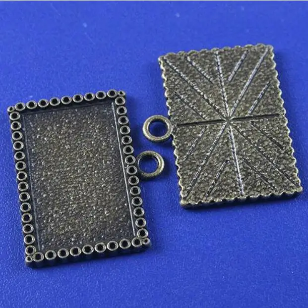 10pcs 24.8x29.7mm copper tone picture frame charm h3550
