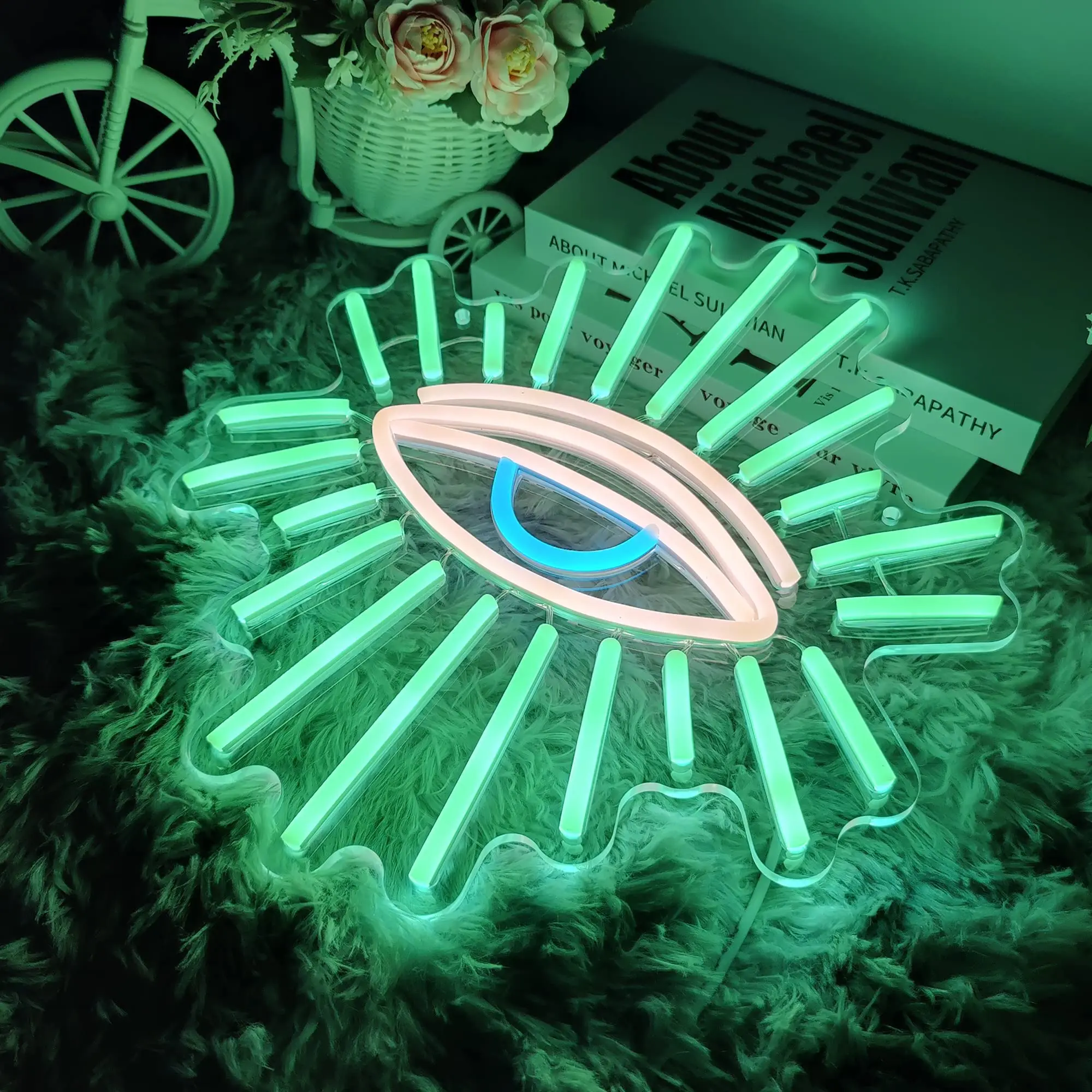 Evil Eyes LED Bright Green Eye Neon Signs for Wall Decor Gaming Neon Signs for Kids Room Birthday Halloween Christmas Party Gift