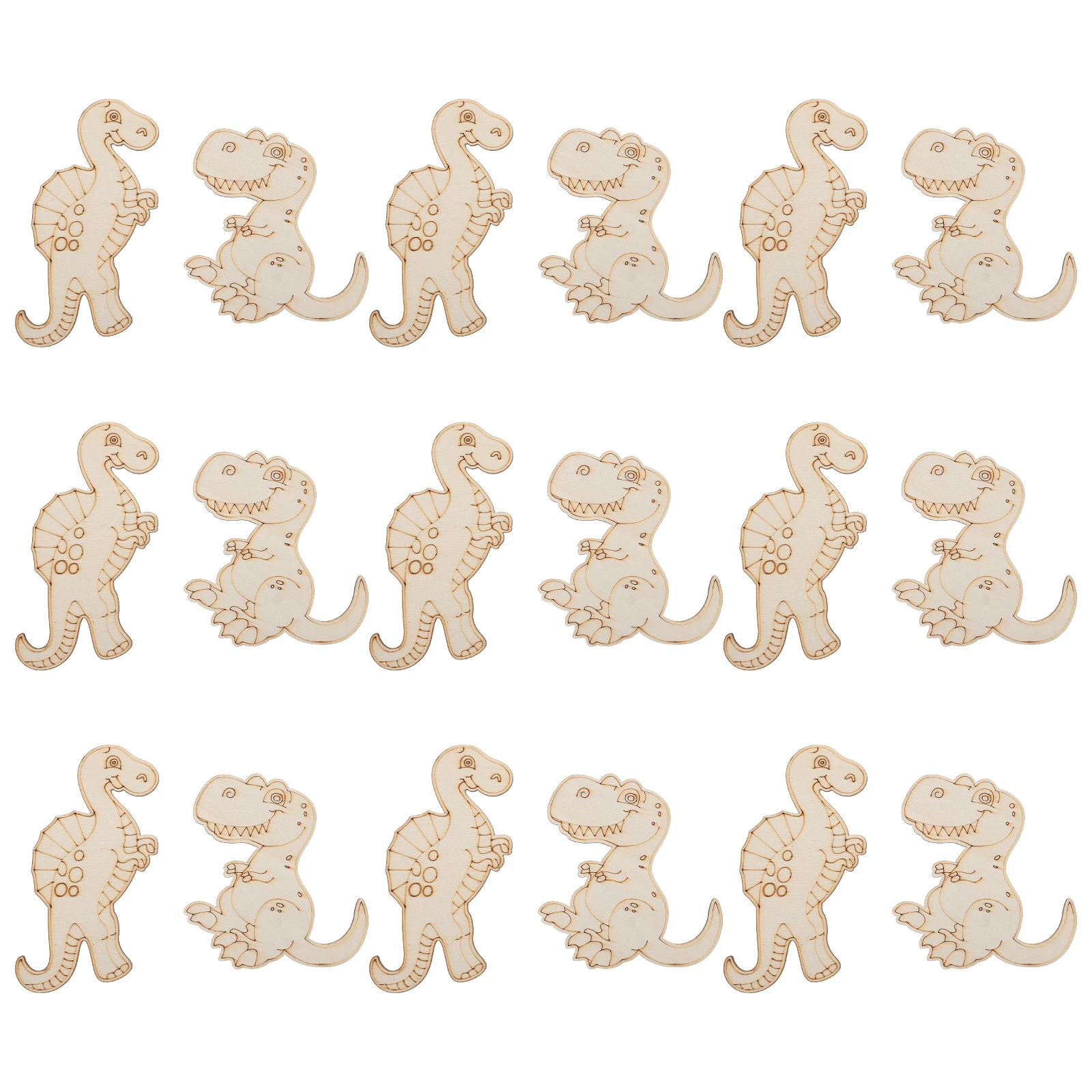 20 Pcs Dinosaur Wood Chip Toys Cutouts for Crafts Unfinished Chips Animal Kids Hand-painted Handmade Painting Child
