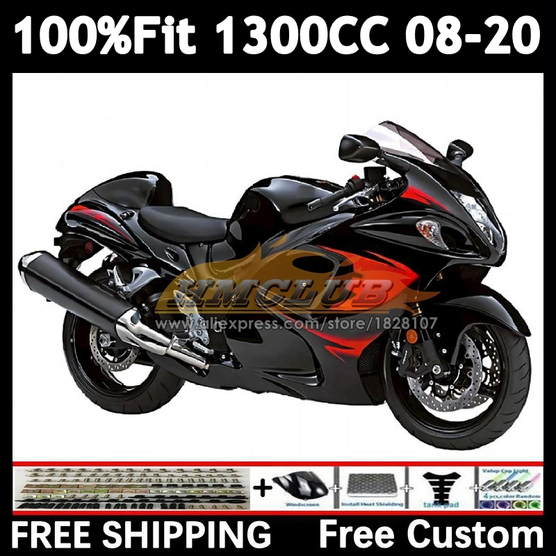 Glossy black Body For SUZUKI Hayabusa GSXR1300 2008 2009 2010 2011 2012 2013 39No.53 GSX-R1300 GSXR 1300 15 16 17 18 19 Fairing