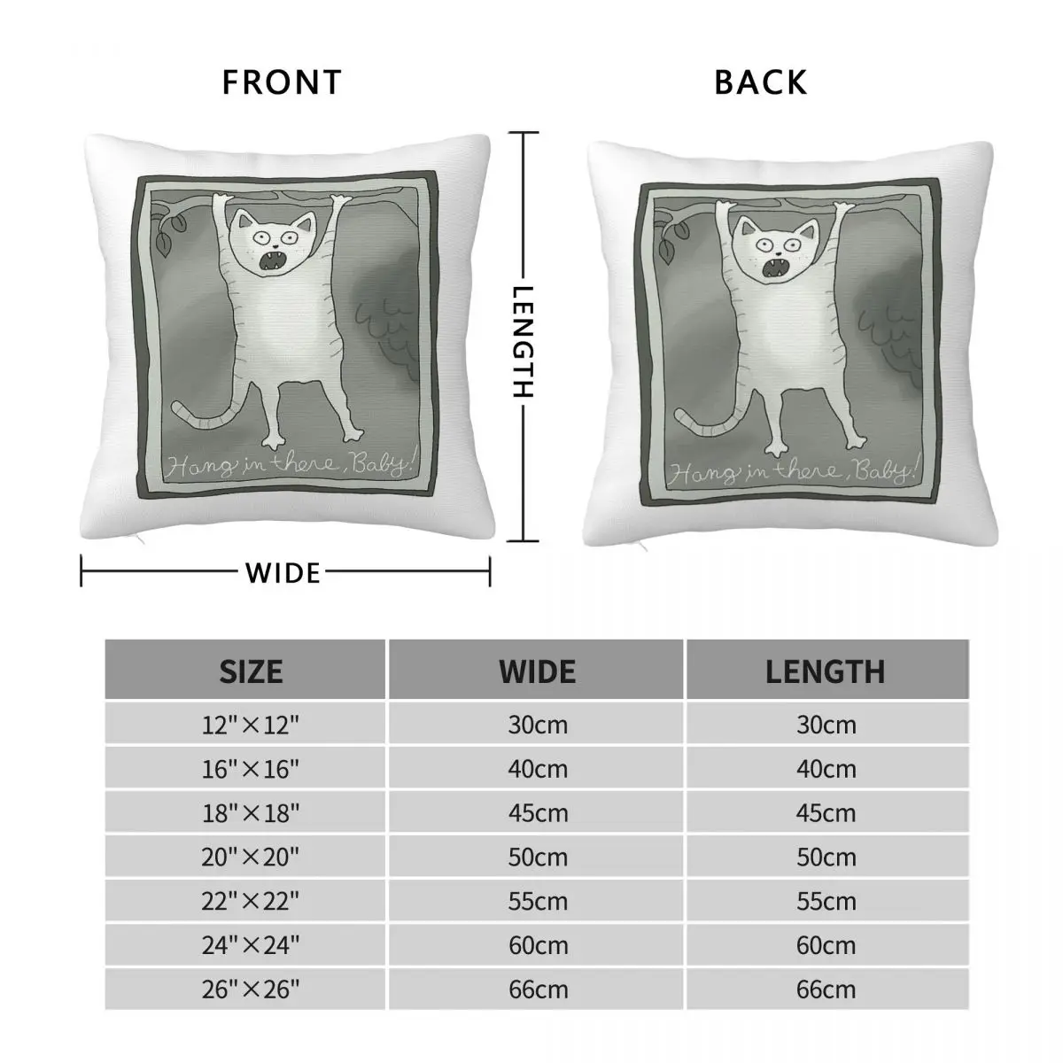 Dr. Katz Professional Therapist Hang In There Baby Square Pillowcase Polyester Linen Velvet Printed Throw Home Cushion Case