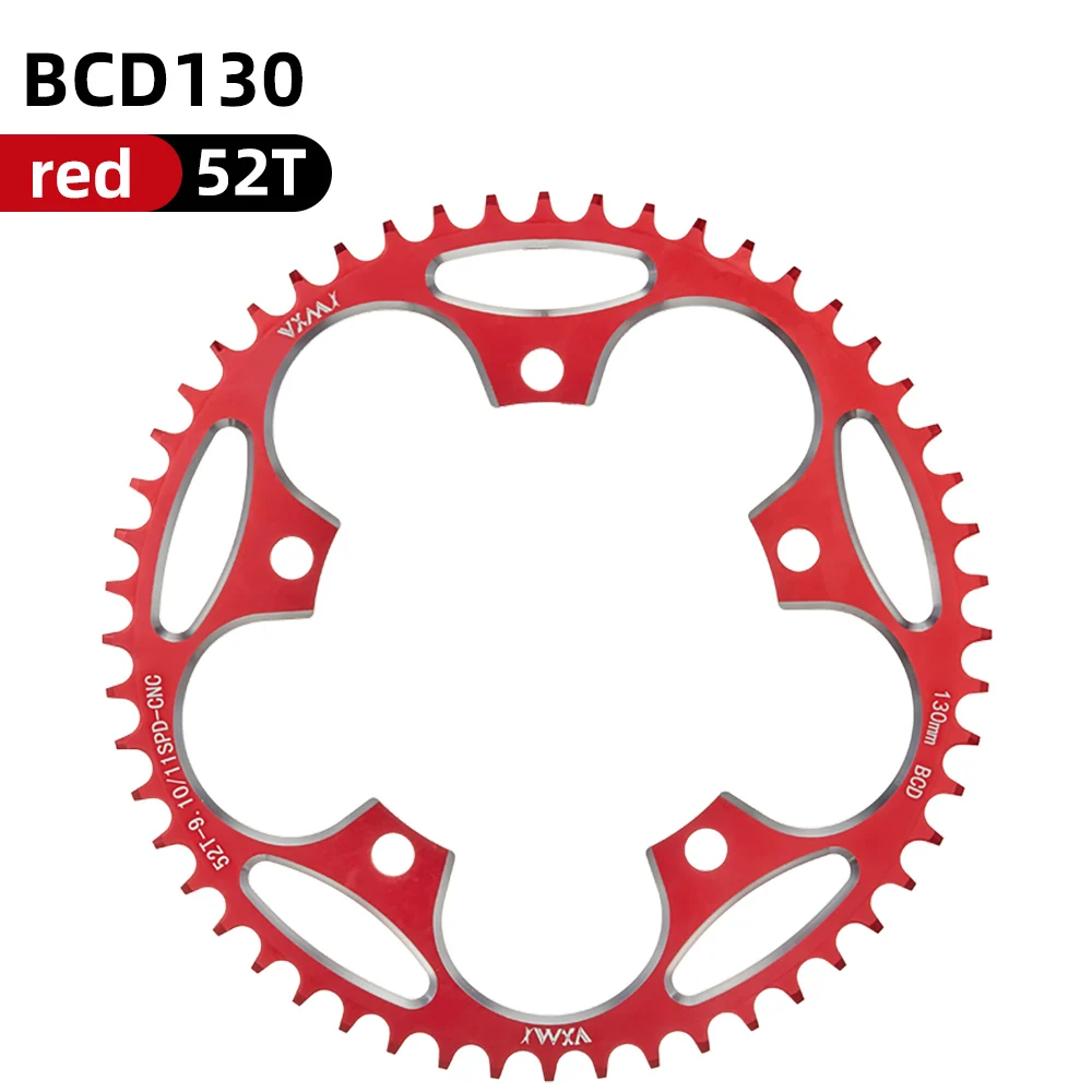 VXM Road Fiets 130BCD Crank Kettingwiel Fiets Aluminium 38T40T42T44T46T50T52T54T565860T Smalle Brede Kettingblad Fietsen Onderdelen