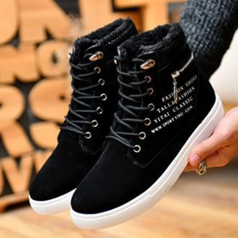 Men\'s Sneakers Autumn High Top Leather Men Shoes Lace-up Ankle Boots Comfort Tennis Shoes Male Sports Skateboarding Shoe Zapatos