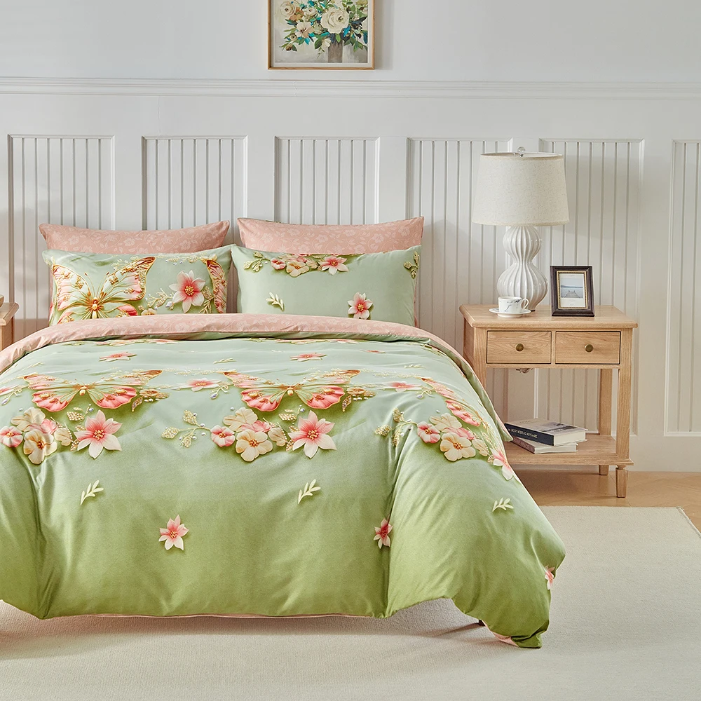 Duvet Cover Bedding Set Twin Full Queen King 135x200 Nordic Quilt Cover 240x220 Double Single Butterfly Rose Bed Linen 200x200