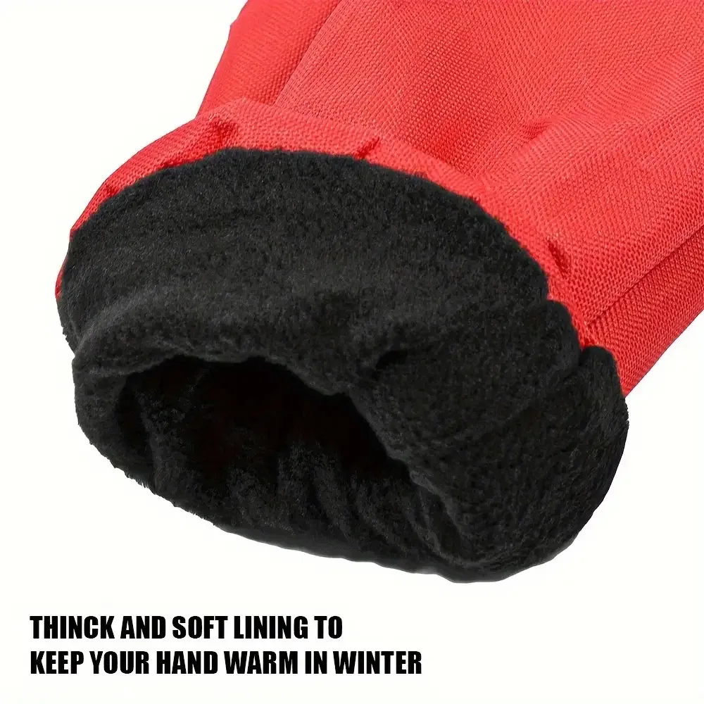 All-in-One Car Ice Scraper & Snow Brush with Thermal Gloves - Heavy-Duty Winter Snow Removal Kit, Windshield Squeegee