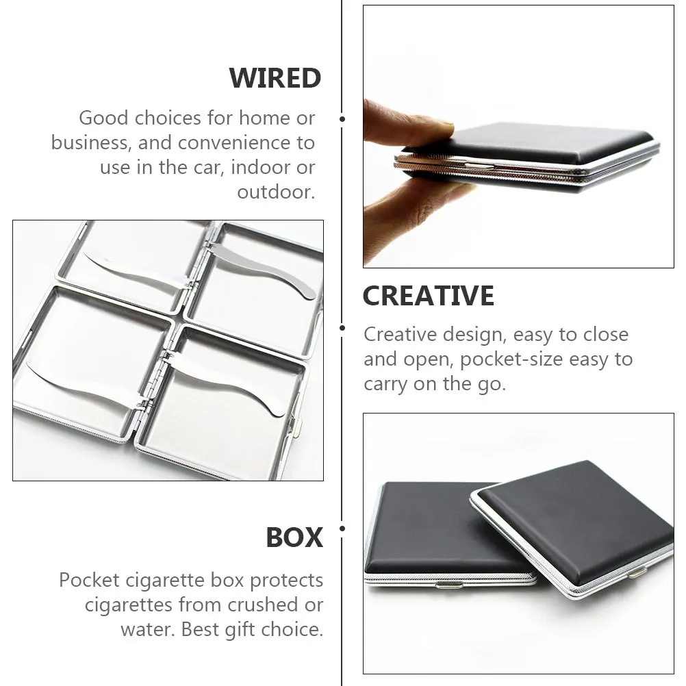 

Slim Metal Cigarette Case Premium Waterproof Crush-Resistant Portable For Men Indoor Outdoor Car Use Cigarette Container