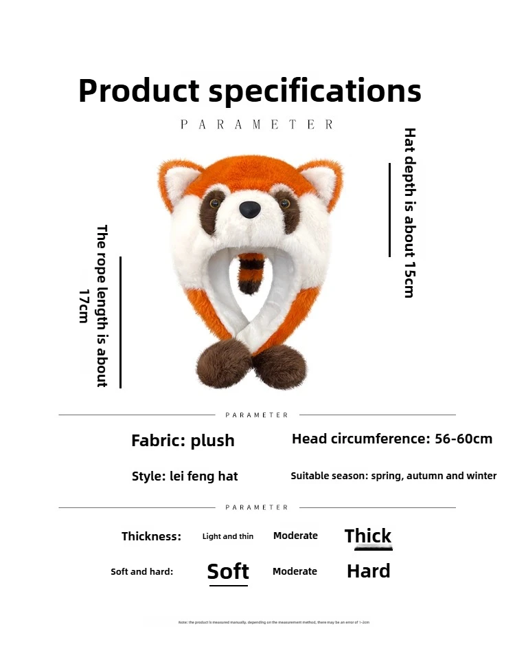2025年新作 可動耳付きキュートなキツネぬいぐるみボンバーハット レディース 秋冬 厚手 暖かい耳当て付き 防寒プルオーバーキャップ